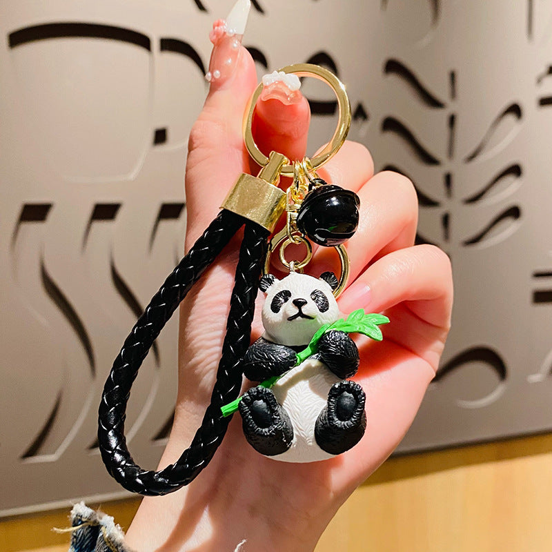 Wholesale Silicone Panda Doll Car Keychains